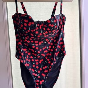 Good American Women's Cherries Square-Neck One-Piece Swimsuit